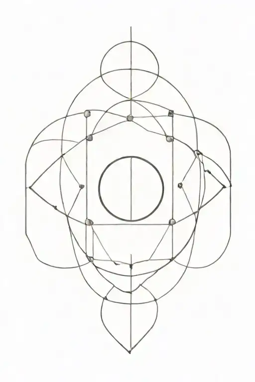 A minimalist tattoo design representing the balance between reason and emotion tattoo design idea
