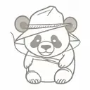 A panda with a rice hat   tattoo design idea