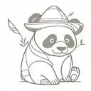 A panda with a rice hat   tattoo design idea