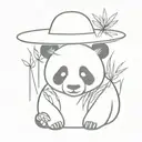 A panda with a rice hat   tattoo design idea