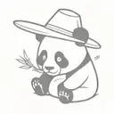 A panda with a rice hat   tattoo design idea