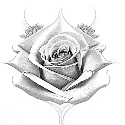 Three vertical roses with roman numerals for the number 19 tattoo design idea