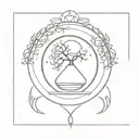 hourglass with tree of life in the center and sun and moon in the corners tattoo design idea