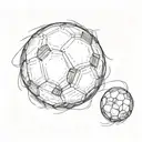 A sketch of a football with a dog paw print as the laces tattoo design idea