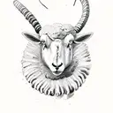 A minimalist tattoo of a group of sheep and goats grazing peacefully in a meadow tattoo design idea