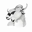 A minimalist tattoo of a group of sheep and goats grazing peacefully in a meadow tattoo design idea