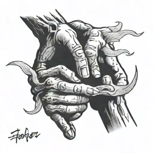 2 hands doing the pinky promise sign with an infinite sign saying forever and always   tattoo design idea