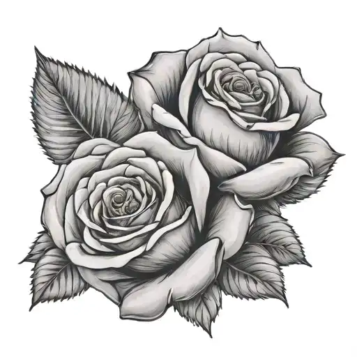 roses with the name hannahrose in i love you tattoo design idea