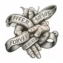 pinky promise inertwined with an infinite sign saying forever and always   tattoo design idea