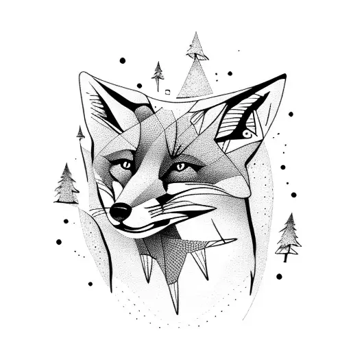 humanoid fox tattoo design idea