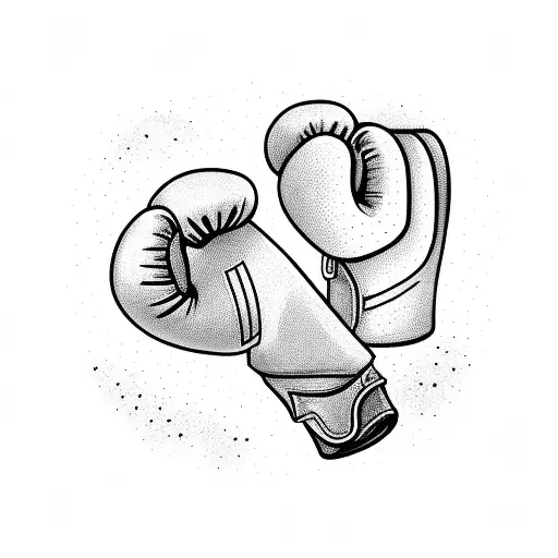 A boxing glove surrounded by books and stoic quotes tattoo design idea
