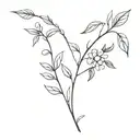 stems leaves and flowers tattoo design idea