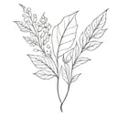 stems leaves and flowers tattoo design idea