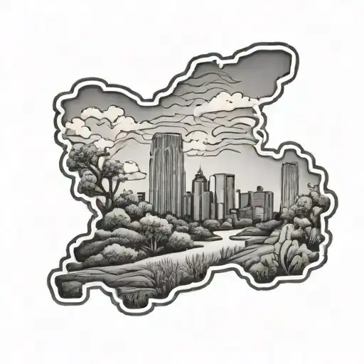 West Virginia state outline filled tattoo design idea