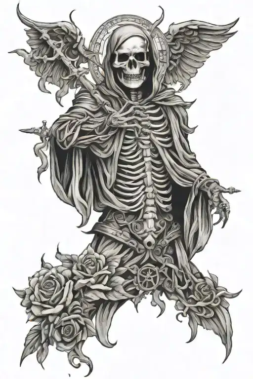 Holy death tattoo design idea