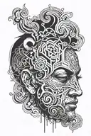 mind control face tattoo design idea