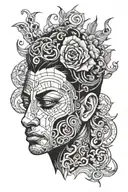 mind control face tattoo design idea