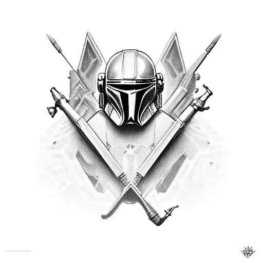 mandalorian  tattoo design idea