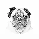 black pug tattoo design idea