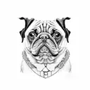 black pug tattoo design idea