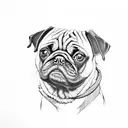black pug tattoo design idea