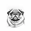 black pug tattoo design idea