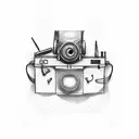 movie camera tattoo design idea
