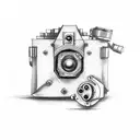 movie camera tattoo design idea