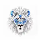 Lion with blue eyes tattoo design idea