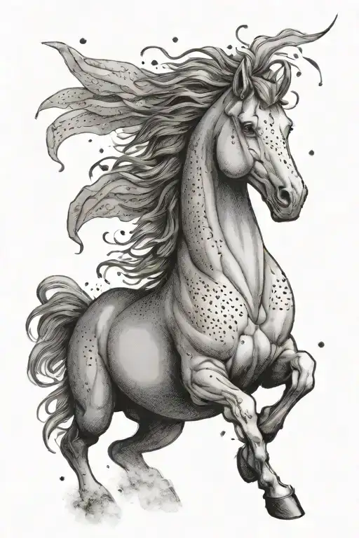 Pegaso with thunder storm tattoo design idea