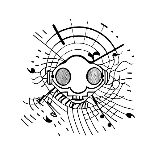 piano and dj things tattoo design idea