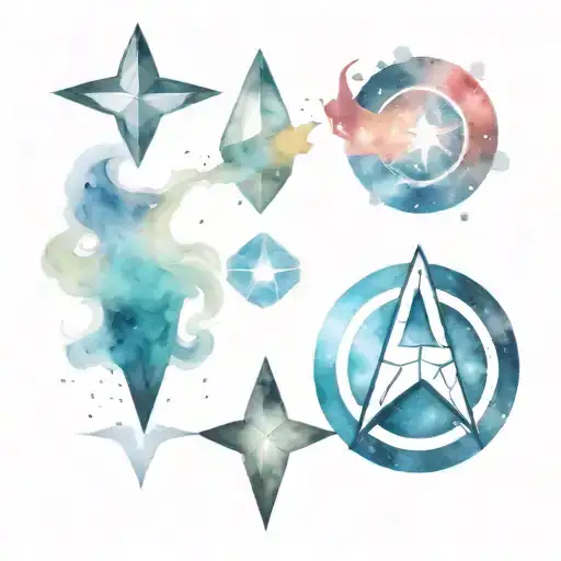 Blend Star Trek with Captain America's shield. Space, nebula and stars. tattoo design idea