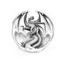 A mythical dragon emerging from a computer screen, breathing lines of code instead of fire tattoo design idea