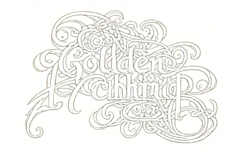 Golden child lettering cursive  tattoo design idea