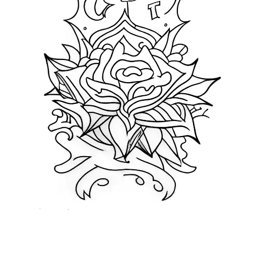 Number 4 tattoo design idea