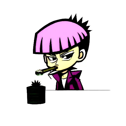 spike smoking tattoo design idea