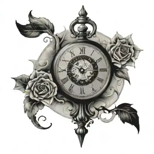 Salvador Dali clock tattoo design idea