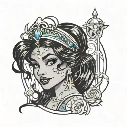 princess jasmine freddy Kruger tattoo design idea