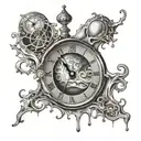 Salvador Dali melting clock face tattoo design idea