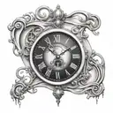 Salvador Dali melting clock face tattoo design idea