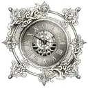 Salvador Dali melting clock face tattoo design idea