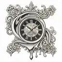 Salvador Dali melting clock face tattoo design idea