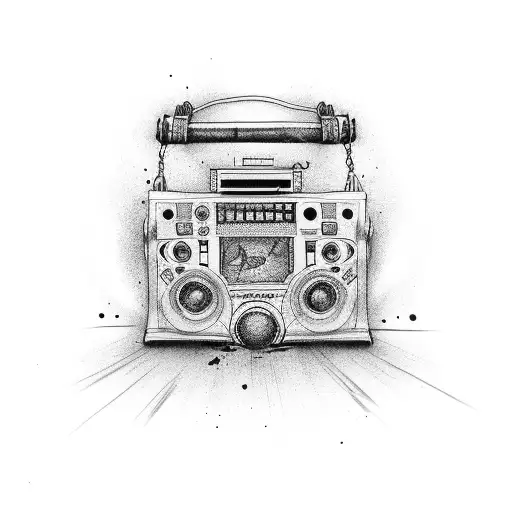 Boombox with graffiti tattoo design idea