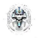 A fusion of ancient Egyptian hieroglyphics and Nordic runes to represent spiritual connections across cultures tattoo design idea