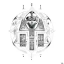 A fusion of ancient Egyptian hieroglyphics and Nordic runes to represent spiritual connections across cultures tattoo design idea