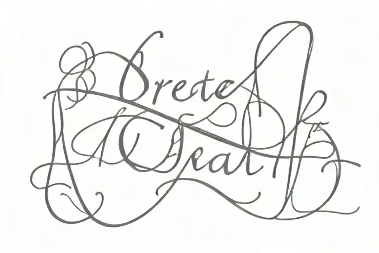 in cursive the word breathe and the word enough mirroring the word breathe connected tattoo design idea