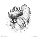 rooster on fire tattoo design idea
