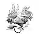 rooster on fire tattoo design idea