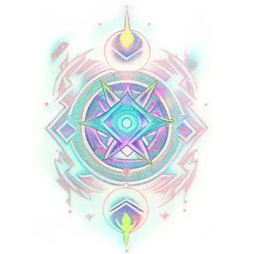 cyber sigilisim, neon tribal, arm sleeve, chakra tattoo design idea