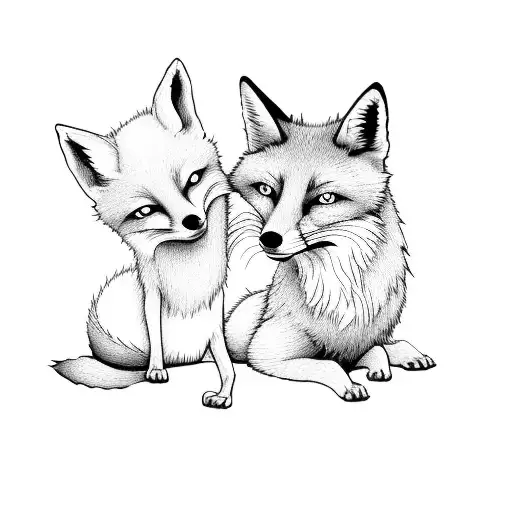 The Little Prince and the fox on a rose tattoo design idea